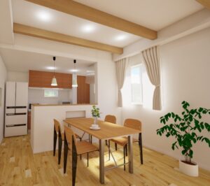 岡山の注文住宅｜イメージパース　CAD　リビング