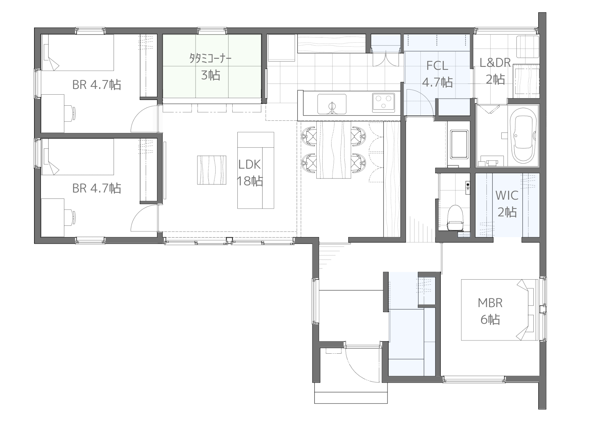 平屋　新築　物件　間取り　間取り図｜イチマル