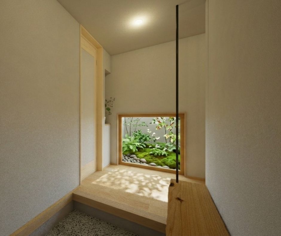 建築家と描いた境界のない平屋　玄関｜施工事例　岡山　イチマルホーム