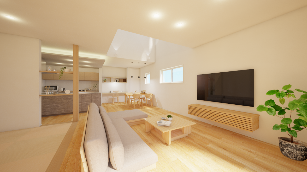 岡山市北区施工事例　LDKパース｜イチマルホーム