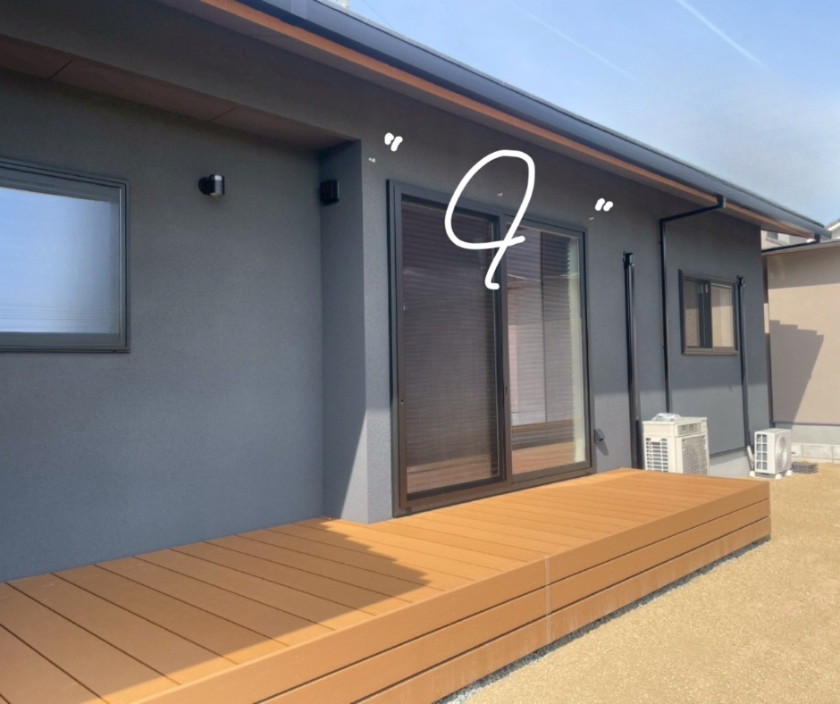 総社市施工事例｜平屋　ウッドデッキ