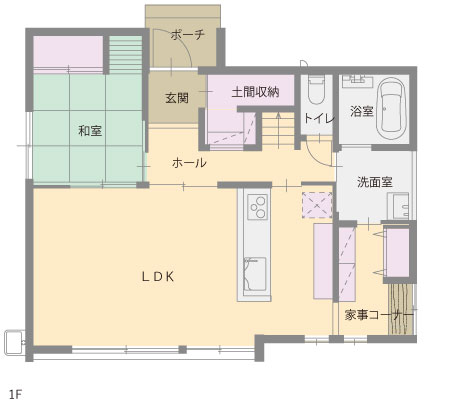 河本モデルハウスⅡ平面図1F