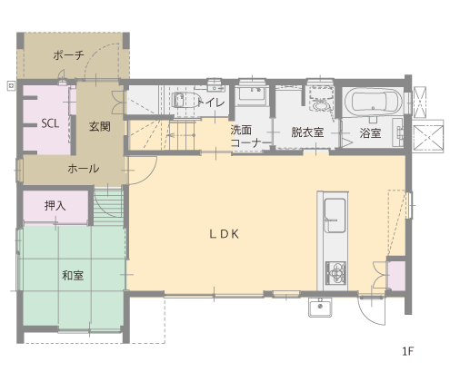 河本モデルハウスⅢ平面図1F