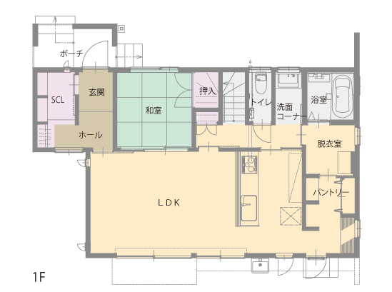 河本モデルハウスⅣ平面図1F