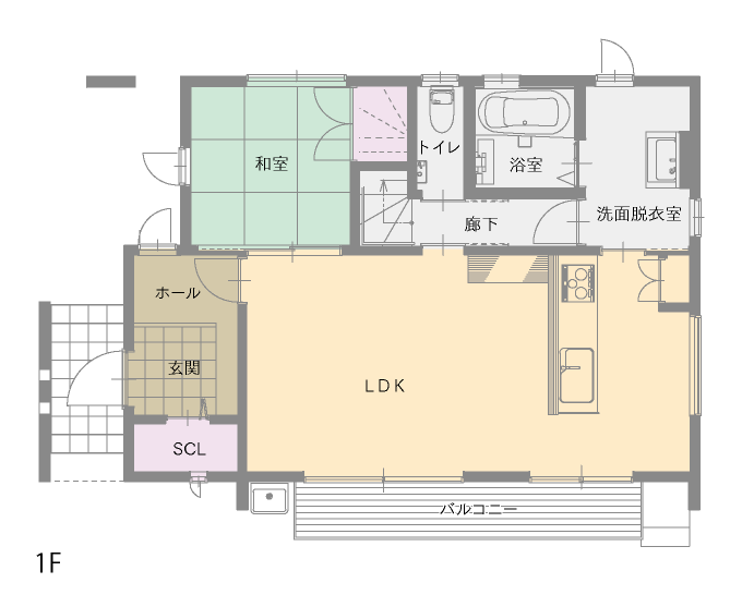 白石モデルハウス平面図1F