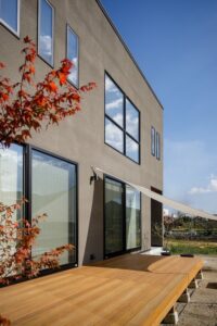 岡山の注文住宅|施工事例 BOXスタイル ウッドデッキ