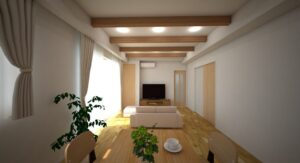 岡山の注文住宅｜イメージパース　CAD　リビング